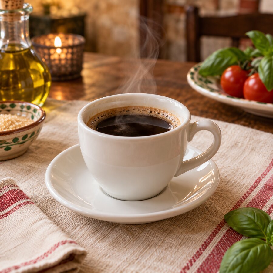 Freshly brewed coffee