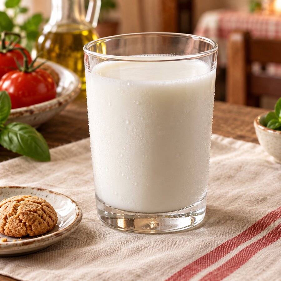 Cold glass of milk